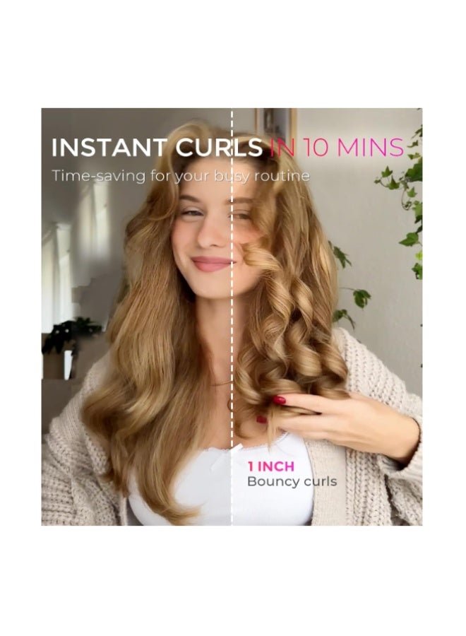 تايمو مكواة تجعيد الشعر الدوارة الأوتوماتيكية من TYMO - عصا تجعيد الشعر TYMO CURLPRO Beach Waves، مكواة تجعيد شعر محمولة، 500 مليون أيون، جهد مزدوج وخفيفة الوزن للسفر، طلاء سيراميك، وردي، 25 مم - Image 3