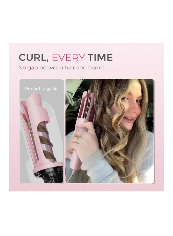 تايمو مكواة تجعيد الشعر الدوارة الأوتوماتيكية من TYMO - عصا تجعيد الشعر TYMO CURLPRO Beach Waves، مكواة تجعيد شعر محمولة، 500 مليون أيون، جهد مزدوج وخفيفة الوزن للسفر، طلاء سيراميك، وردي، 25 مم - Image 5