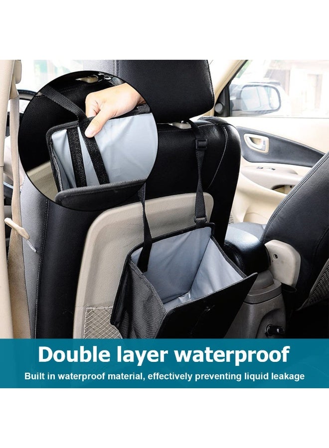 Foldable Hanging Car Trash Can, Trash Bag, Trash bin, Vegan Leather and Oxford Clothes Car Organizer, Cute car Gadgets - Image 2