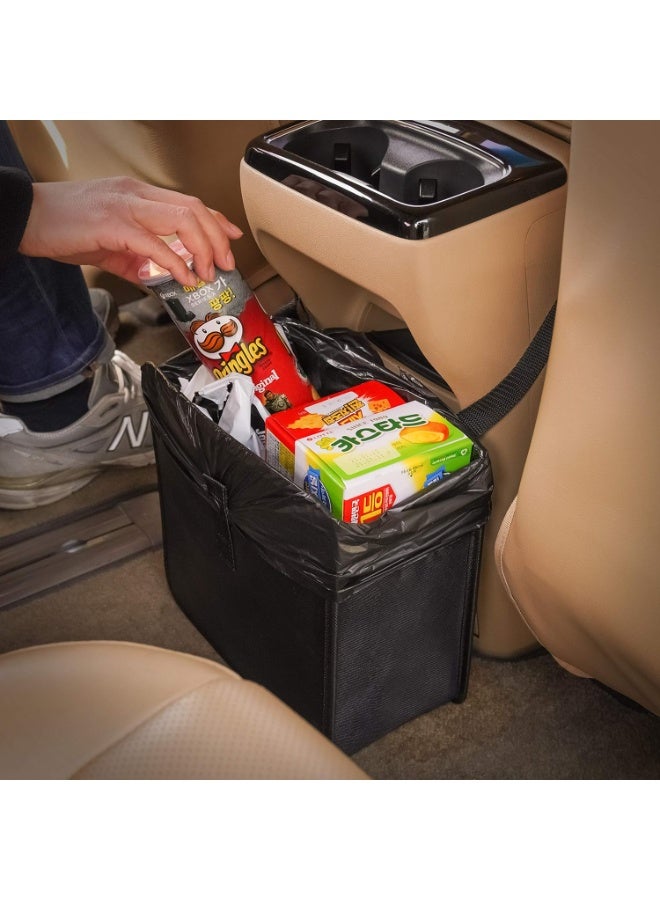 Foldable Hanging Car Trash Can, Trash Bag, Trash bin, Vegan Leather and Oxford Clothes Car Organizer, Cute car Gadgets - Image 1
