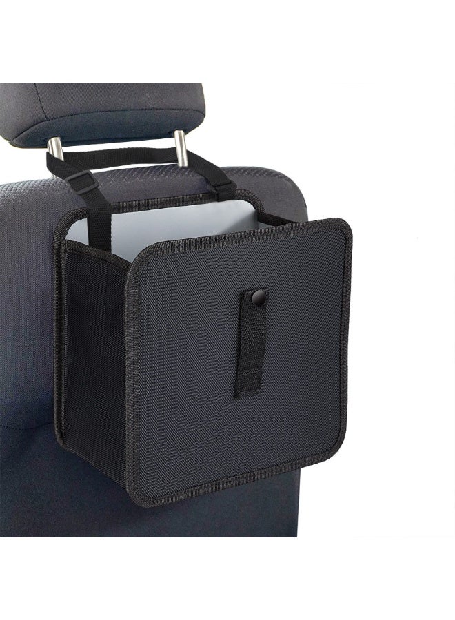 Foldable Hanging Car Trash Can, Trash Bag, Trash bin, Vegan Leather and Oxford Clothes Car Organizer, Cute car Gadgets - Image 4