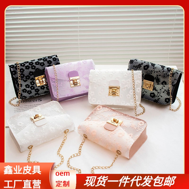 2023 New Sweet Cute Embroidered Women's Shoulder Bag Fashion Street Crossbody Bag PVC Mobile Phone Casual Bag - Image 2