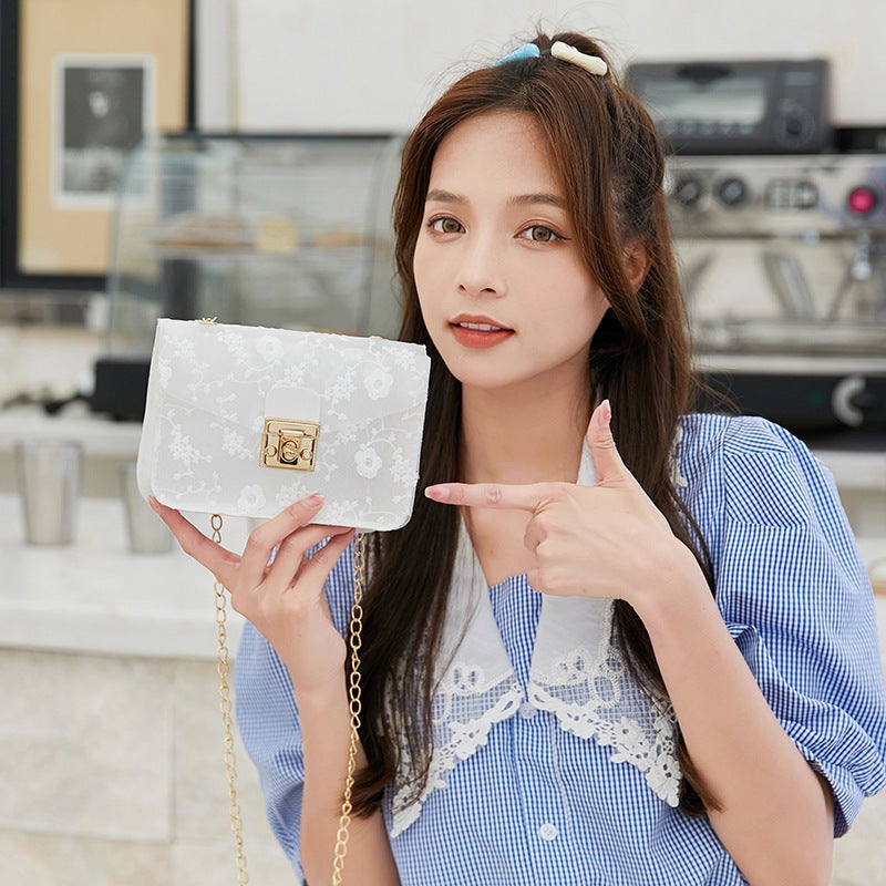 2023 New Sweet Cute Embroidered Women's Shoulder Bag Fashion Street Crossbody Bag PVC Mobile Phone Casual Bag - Image 3