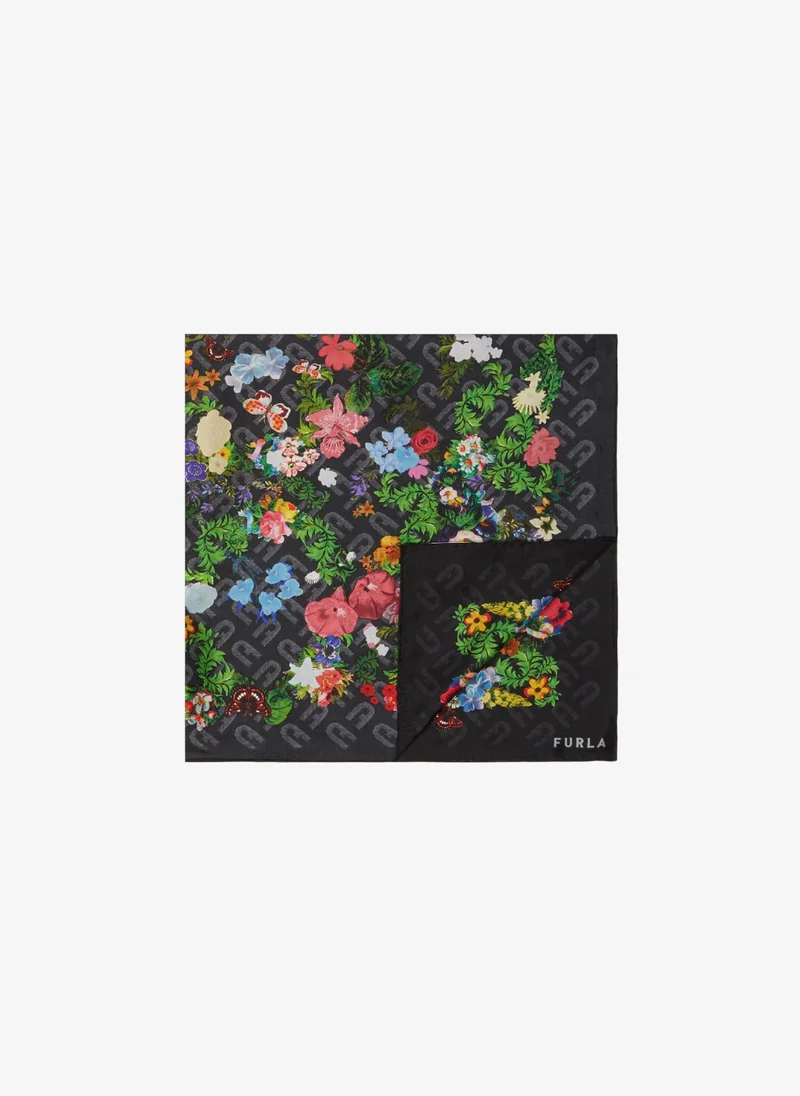 فورلا وشاح Furla Tortona مقاس 90×90 لون أسود