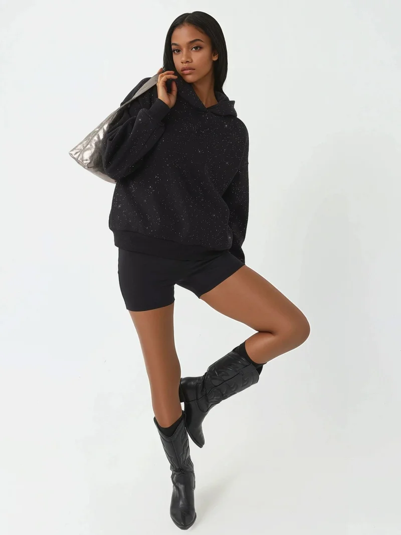 HICCUP Sequin Detailed Hooded Sweatshirt