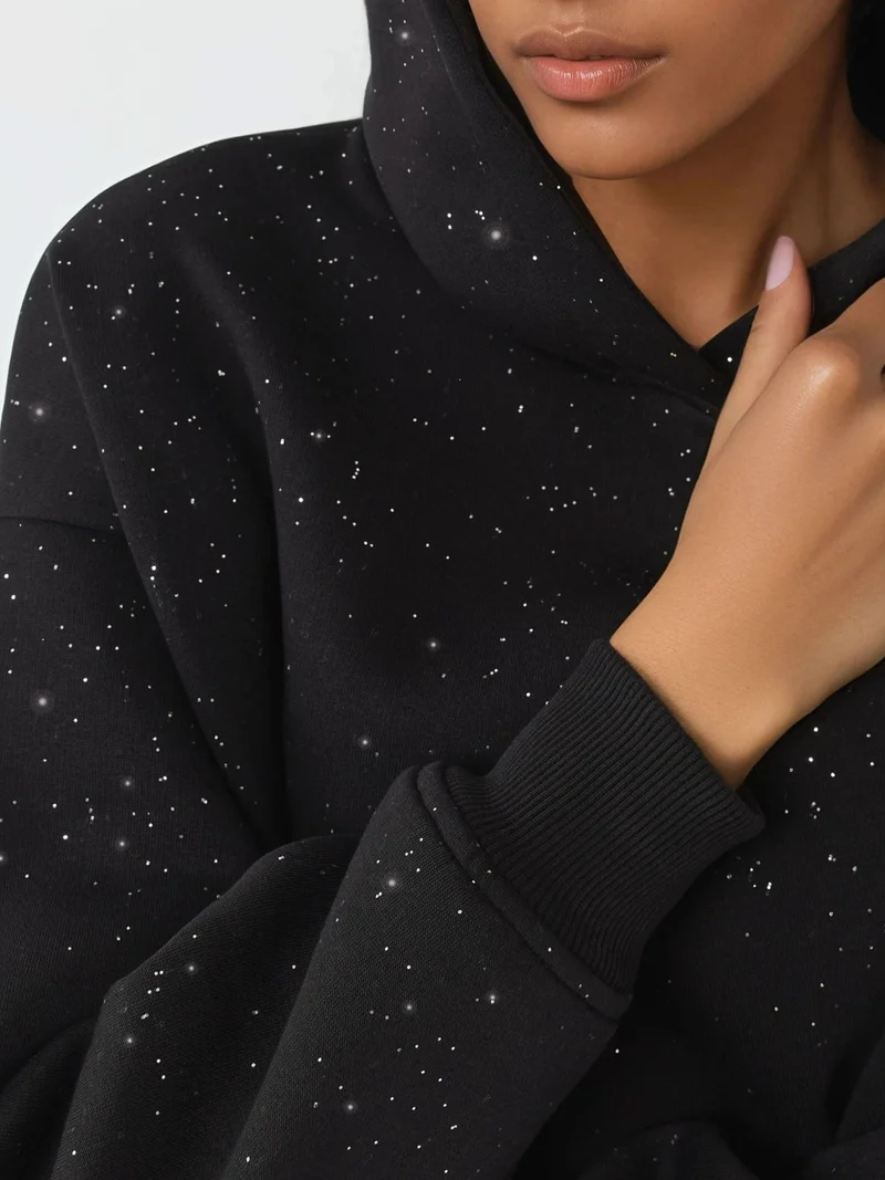 HICCUP Sequin Detailed Hooded Sweatshirt