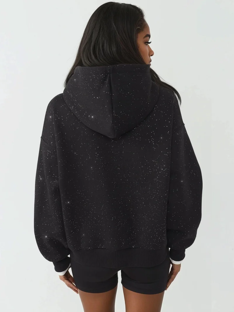 HICCUP Sequin Detailed Hooded Sweatshirt