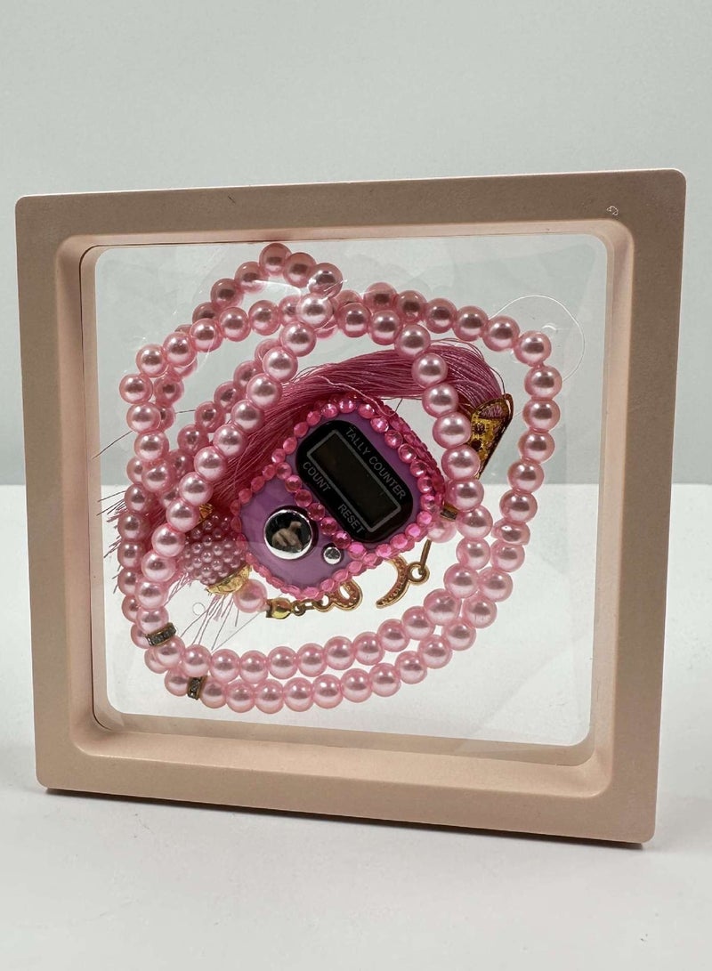 99 Prayer Bead Counting Set - Natural Stone Pray Tasbih, Pray Beads, Misbaha Tasbih for Meditation & Islamic Worship with Gift Box Ramadan Gift, Eid Present, Muslim Prayer Accessory