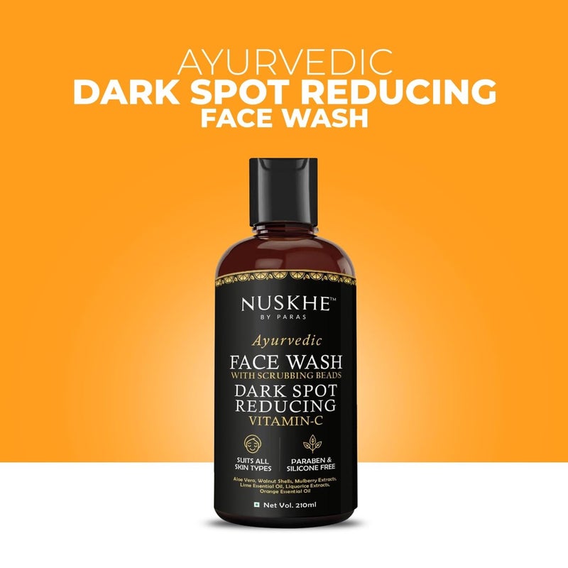 Nuskhe By Paras Nuskhe by Paras Dark Spot Reducing Vitamin C Face Wash210ml  Scrubbing Beads  Removes Impurities Skin Smoothening  No Parabens Sulphate Silicones  Color - Image 2