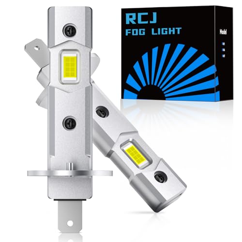 RCJ H1 Bulbs, 1:1 Mini Size H1 Fog Light Bulbs, 16000LM 600% Brighter 6000K Cool White, Plug and Play No Adapter Required, Pack of 2 - Image 1