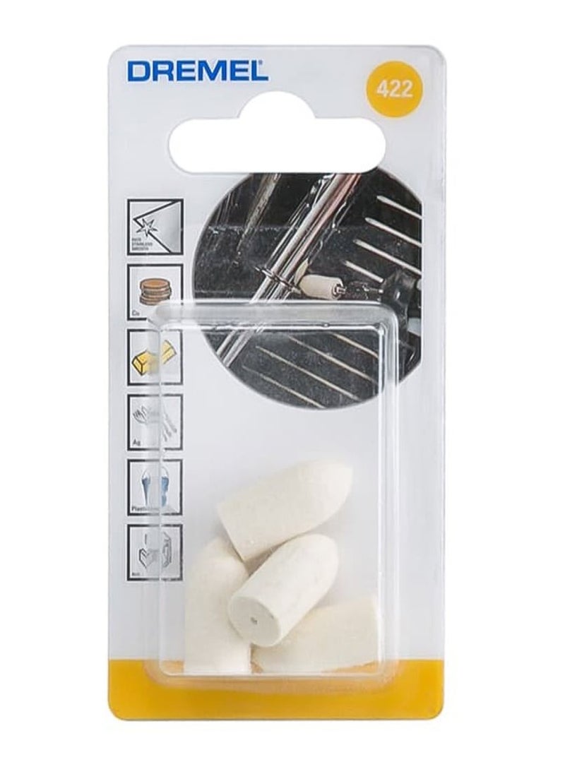DREMEL Dremel 422 Felt Polishing Tip (9.5 mm, Pack of 4) 