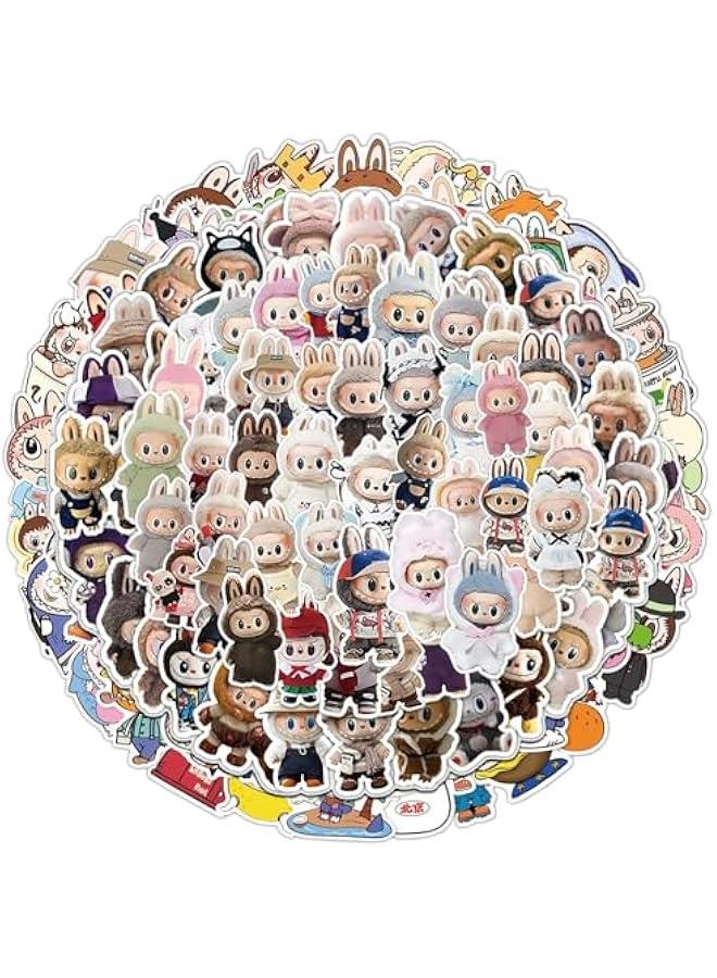 Arabest 190 pcs Cartoon Stickers for Labubu, Waterproof Vinyl Decal for Teen Water Bottler Sticker Adult Girl Laptop Skateboard Phone Guitar Travel Case Bike - Image 1