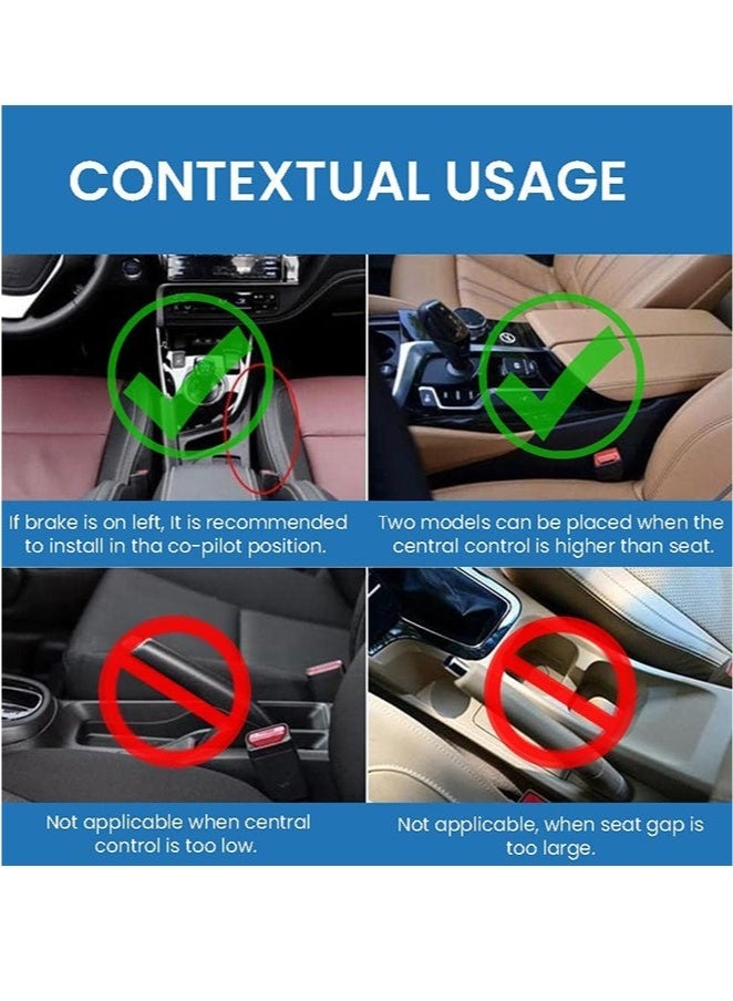 Bukela 2 Pieces Car Seat Gap Filler Organizer, Multifunctional Car Seat Organizer, Auto Console Side Storage Box with 4 Hooks for Holding Phone, Keys, Wallet, Sunglasses - Image 4