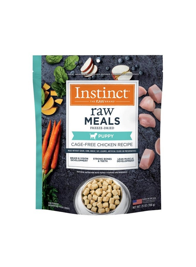 غريزة وجبات إنستينكت بابي النيئة المجففة بالتجميد، طعام كلاب جاف طبيعي، خالي من الحبوب - دجاج بدون قفص، كيس ٢٥ أونصة - Image 1