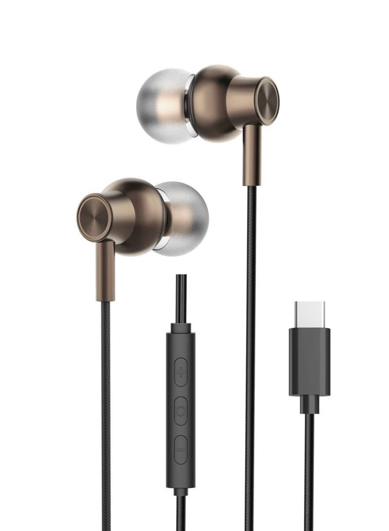 JBQ High Quality Sound Wired Earphones With Buds Compatible With Type C
