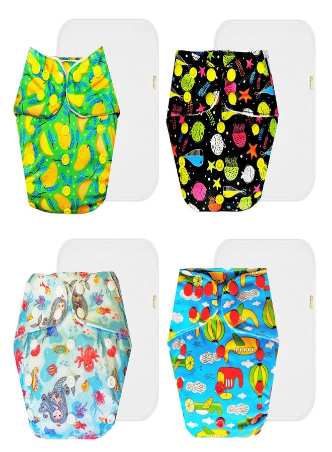 حفاضات دمبلدو القماشية الممتازة مع حشوة قطنية (عبوة من 4) | ناعمة ولطيفة | وسادة ماصة بست طبقات | مناسبة للسفر | مصممة من قبل الأمهات | من 3 أشهر إلى 3 سنوات | للجنسين - Image 1