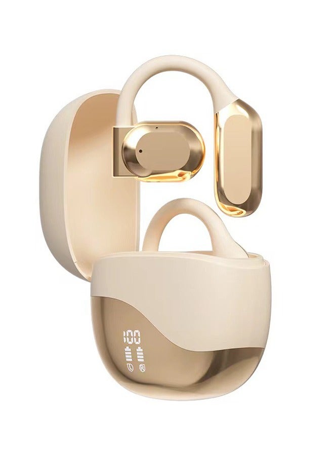 TWS Wireless Earphones M62 Earbuds Bluetooth V5.46, Sports Earphones HD Stereo Sound Comfortable Wearing，Wireless Charging Case  Display, Waterproof Fitness Headphones for Running (Golden) - Image 1