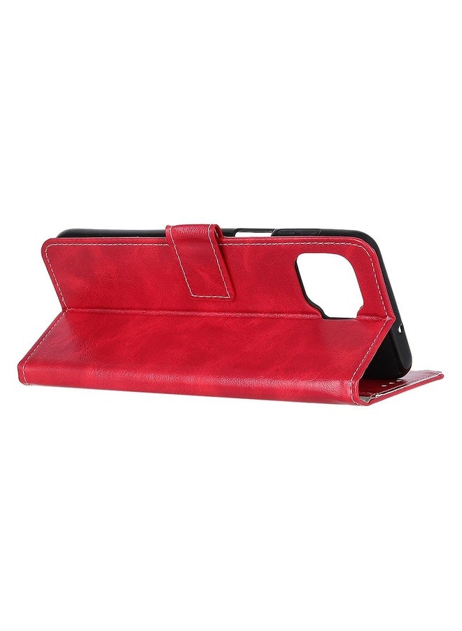 Case Cover For OPPO F17 Pro Retro Crazy Horse Texture Horizontal Flip Leather Case with Holder & Card Slots & Photo Frame & Wallet(Red)