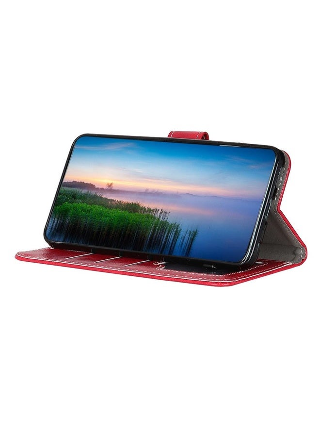Case Cover For OPPO F17 Pro Retro Crazy Horse Texture Horizontal Flip Leather Case with Holder & Card Slots & Photo Frame & Wallet(Red)