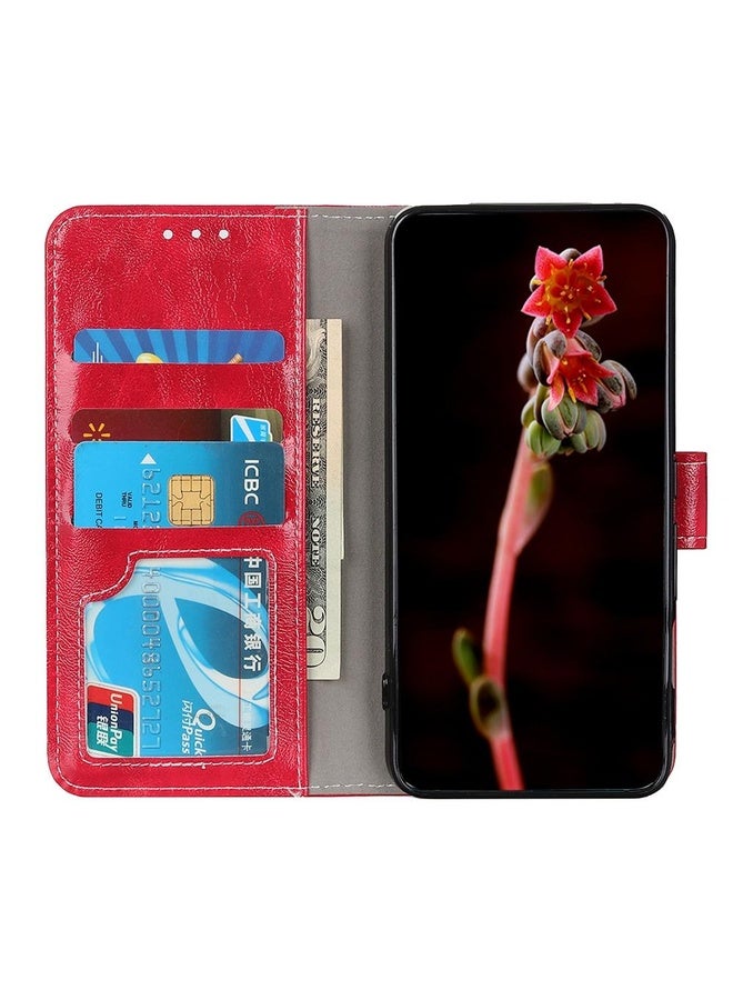 Case Cover For OPPO F17 Pro Retro Crazy Horse Texture Horizontal Flip Leather Case with Holder & Card Slots & Photo Frame & Wallet(Red)