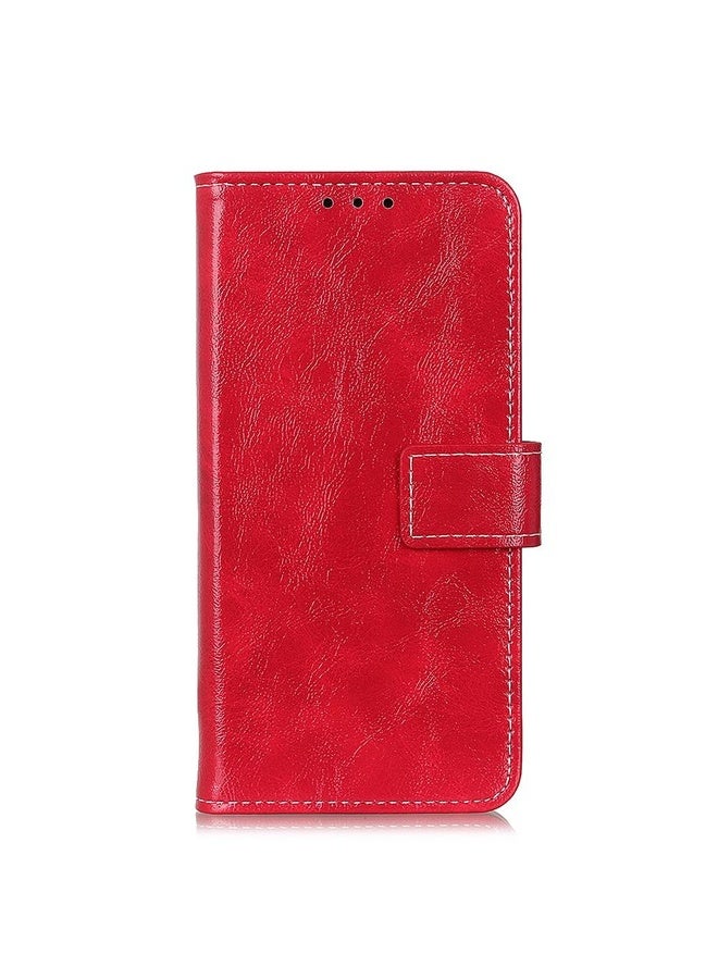 Case Cover For OPPO F17 Pro Retro Crazy Horse Texture Horizontal Flip Leather Case with Holder & Card Slots & Photo Frame & Wallet(Red)