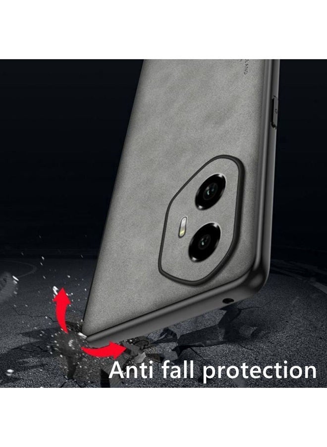 Case for Honor 400 , Imitation Sheepskin Leather Honor 400 Case Matte Bumper [Military Grade Protection] ，Premium Texture，Shockproof phone cover for هونر 400，Gray  - Image 2