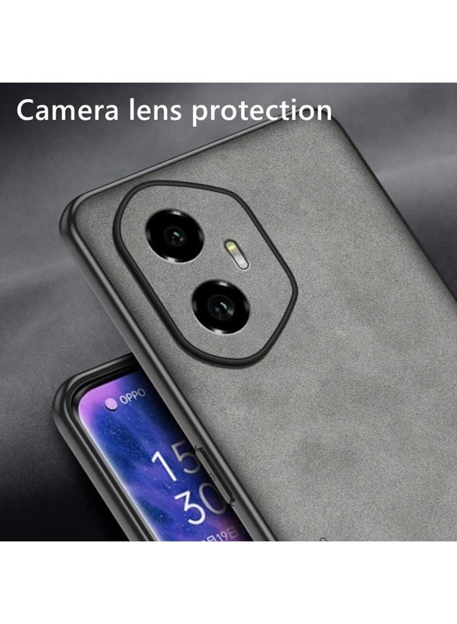 Case for Honor 400 , Imitation Sheepskin Leather Honor 400 Case Matte Bumper [Military Grade Protection] ，Premium Texture，Shockproof phone cover for هونر 400，Gray  - Image 3