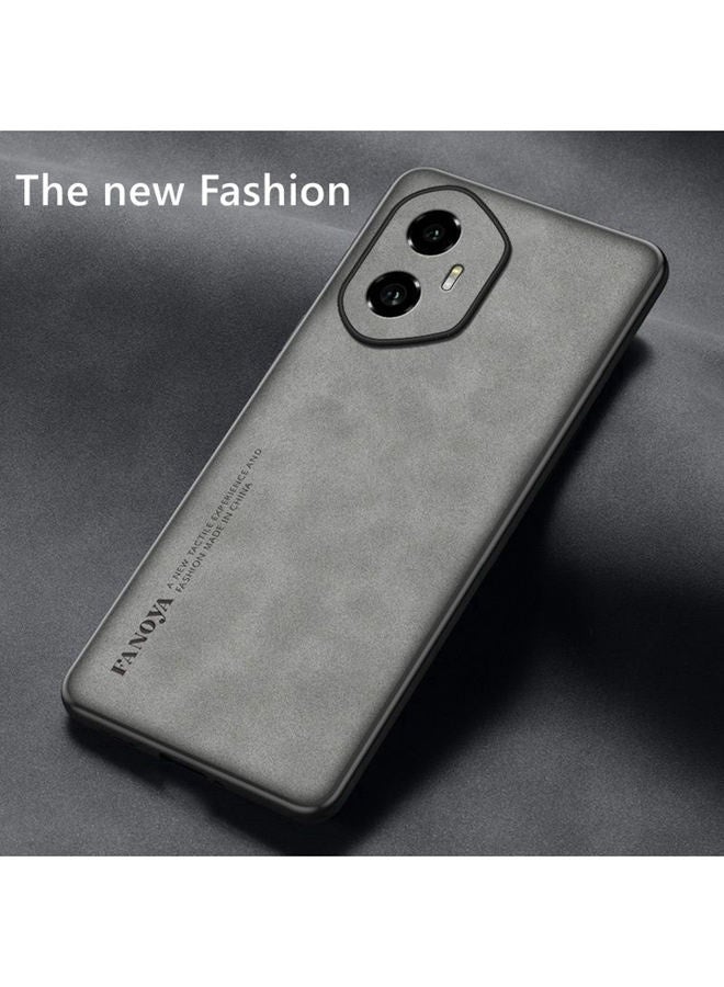 for Honor 400 Case ,  Imitation Sheepskin Leather Honor 400 Case Matte Bumper [Military Grade Protection] ，Premium Texture，Shockproof phone cover for Honor 400 ，Gray - Image 2