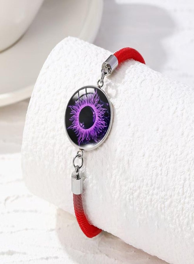 Yewkit 2pcs Sun and Stars Moon Couples Bracelets Pinky Promise Friendship Bracelets Set Gift for Valentine's Day Bracelet for Partners (Purple Sun and Moon) - Image 4