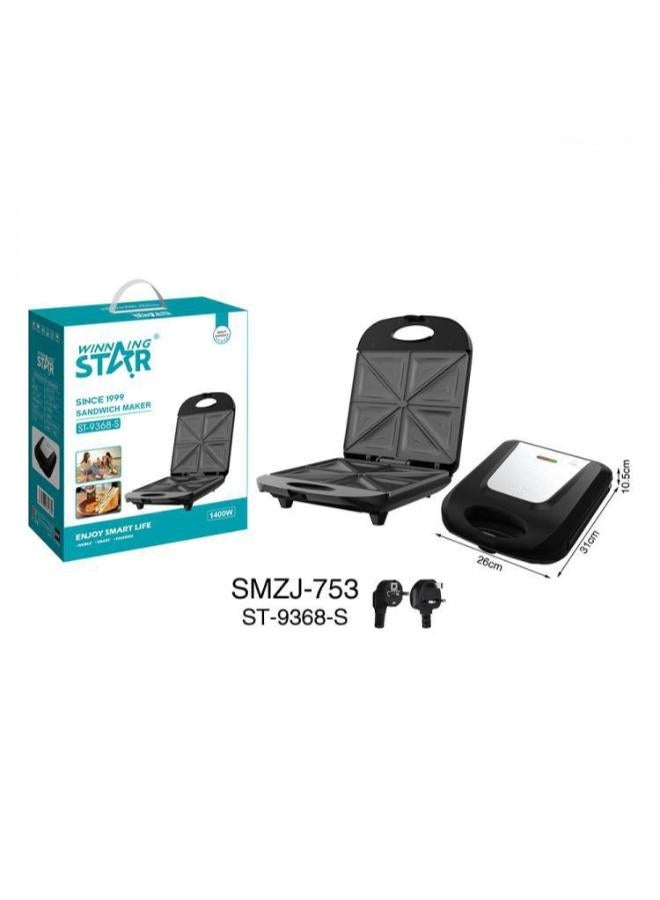 ويننج ستار صانع الساندوتشات الكهربائية St-9368-Sأسود - Image 2