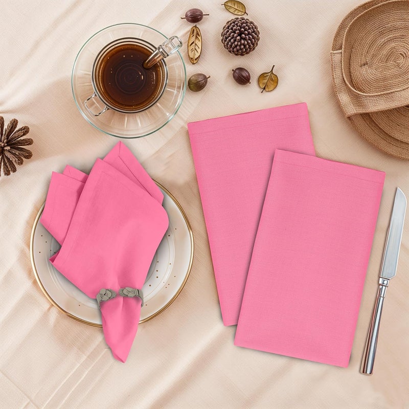 Ruvanti Cloth Napkins Set of 6 18x18 Inches 100 Cotton Washable Soft  Absorbent Perfect for Wedding Christmas Thanksgiving Dinners  Pink - Image 2