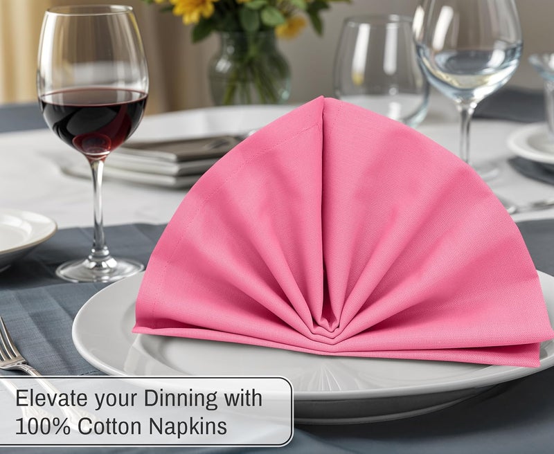 Ruvanti Cloth Napkins Set of 6 18x18 Inches 100 Cotton Washable Soft  Absorbent Perfect for Wedding Christmas Thanksgiving Dinners  Pink - Image 4
