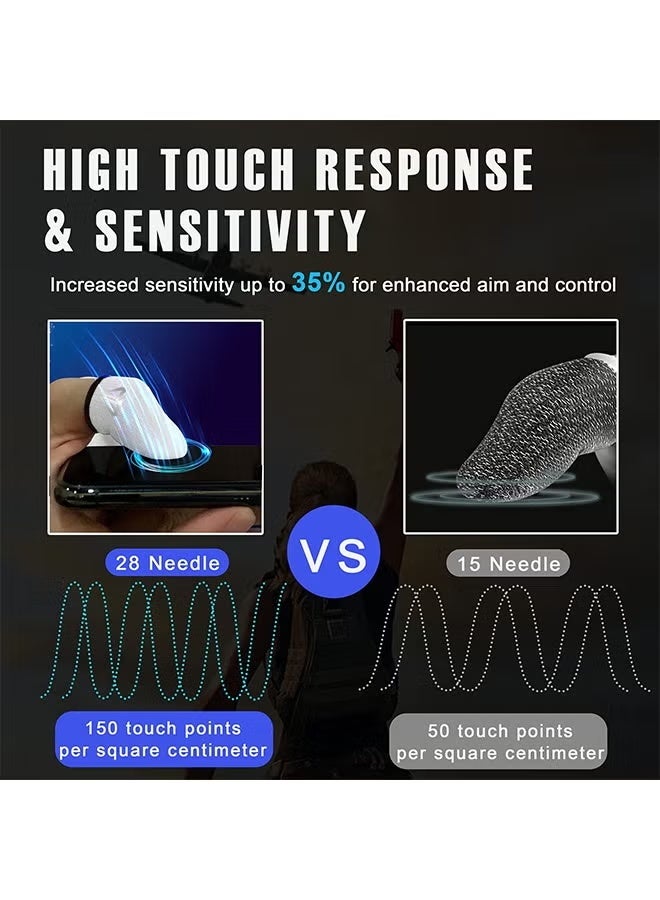 Gaming Finger Sleeves - Breathable, Sweatproof, Seamless Fit with 0.15mm Precision for Enhanced Touchscreen Sensitivity, Anti-Slip Design, and All-Season Comfort（4-Pack/With Box） - Image 2