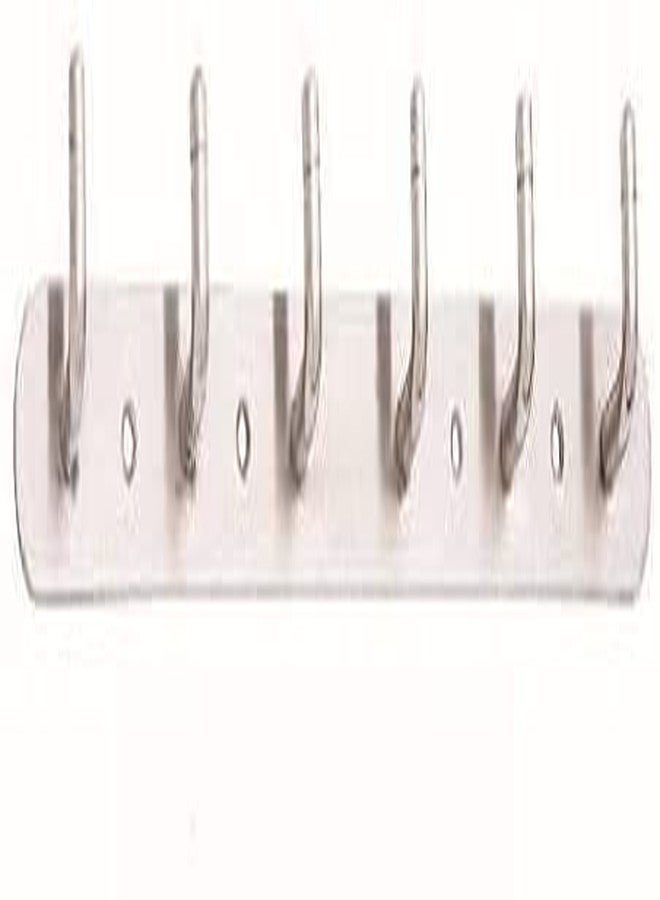 MAP Pack of 5 PC Stainless Pure Steel 6 PIN - Cloth Hook Hanger .Wall Door Hook (SSL). - Image 2