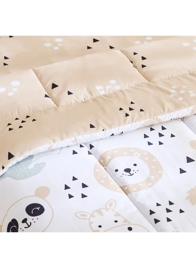 Home Box Joy Slumber 2-Piece Safari Single Microfibre Comforter Set - 135x220 cm