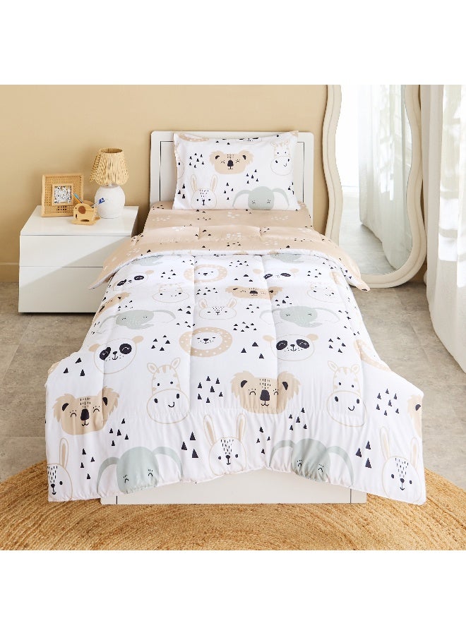 Home Box Joy Slumber 2-Piece Safari Single Microfibre Comforter Set - 135x220 cm - Image 2