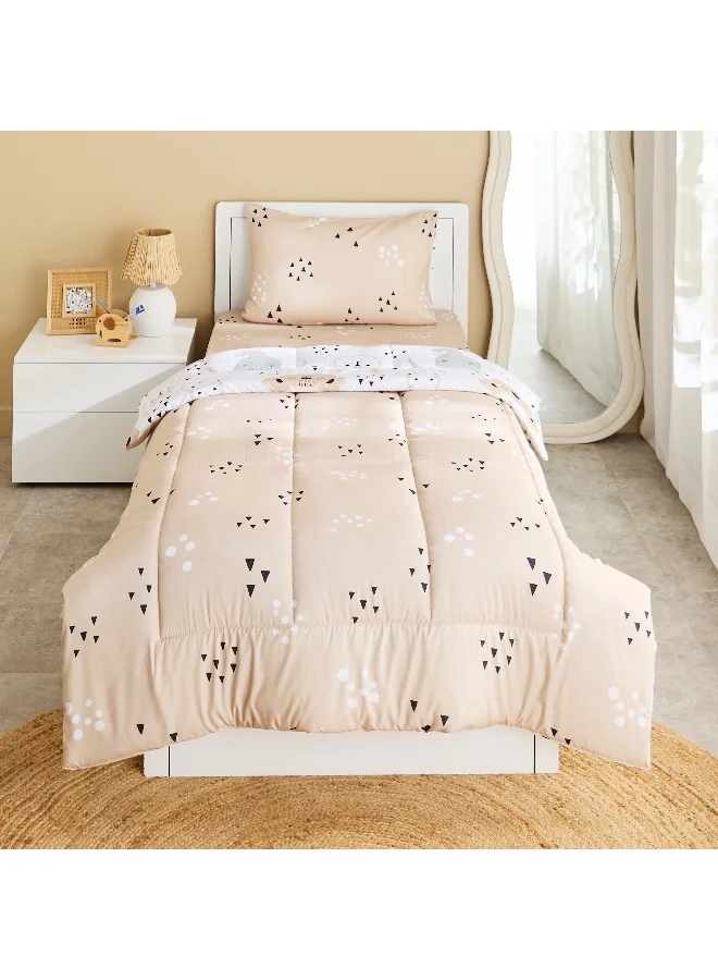 Home Box Joy Slumber 2-Piece Safari Single Microfibre Comforter Set - 135x220 cm