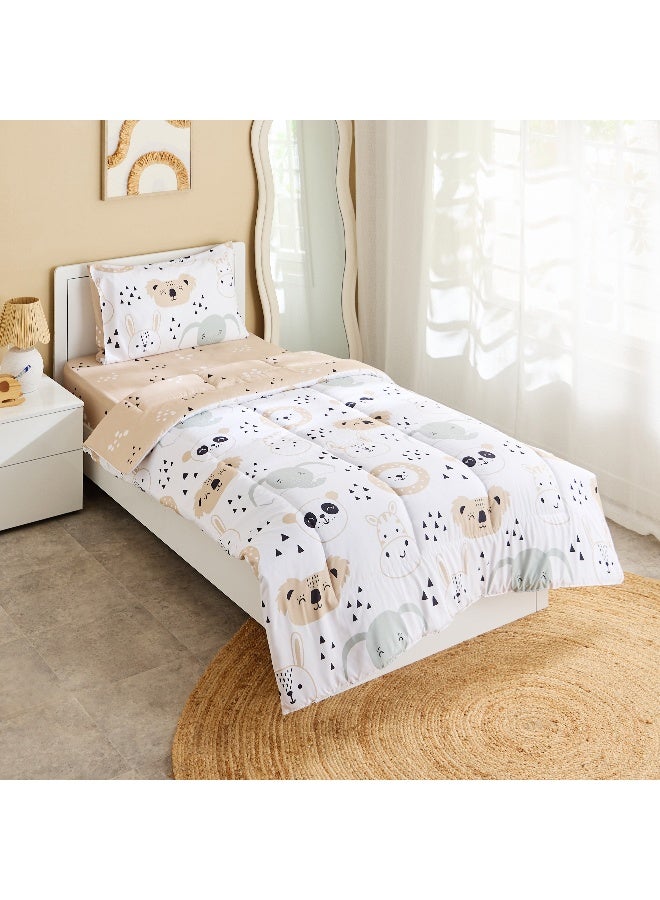 Home Box Joy Slumber 2-Piece Safari Single Microfibre Comforter Set - 135x220 cm - Image 1