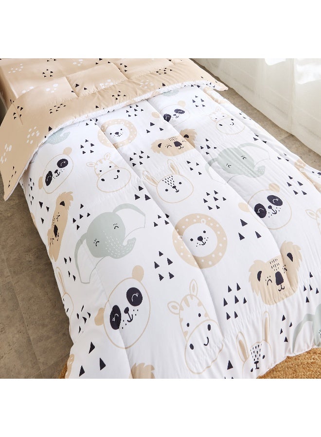 Home Box Joy Slumber 2-Piece Safari Single Microfibre Comforter Set - 135x220 cm - Image 4