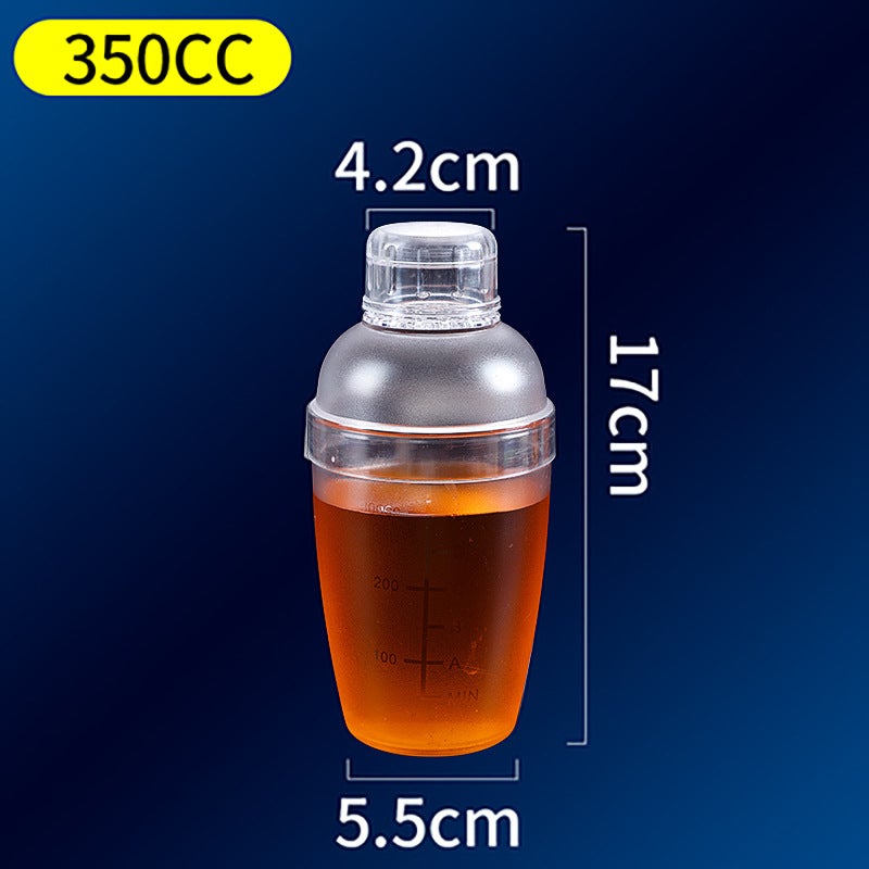 Hengzhi with scale PC resin sheake pot bar stainless steel wine Shaker milk tea shop utensils sheake CupTransparent scale 350cc Transparent scale 350cc