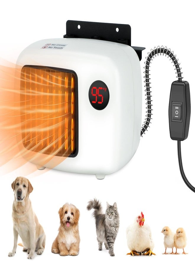 Midollarle Dog House Heater with Thermostat, Wall-Mounted Dog Heater, White - Image 1