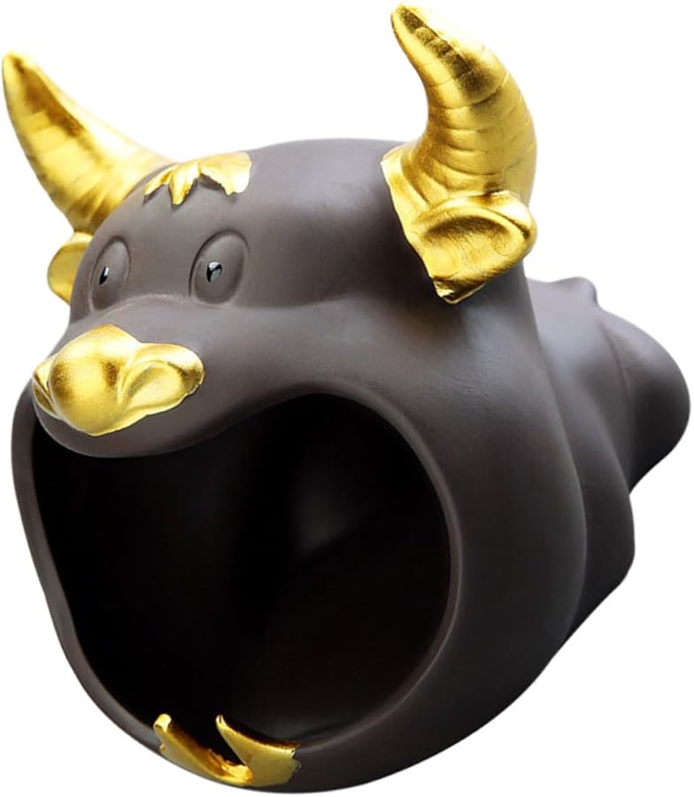 Cartoon Cow Ceramic Ashtray Unique Desktop Decoration Smokeless Ash Container - Image 2
