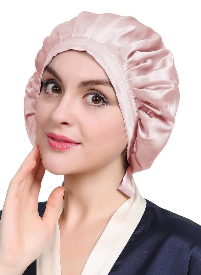 LilySilk 100% Mulberry Silk Bonnet, Silk Night Sleep Cap Adjustable Hair Wrap for Sleeping, Rosy Pink - Image 1