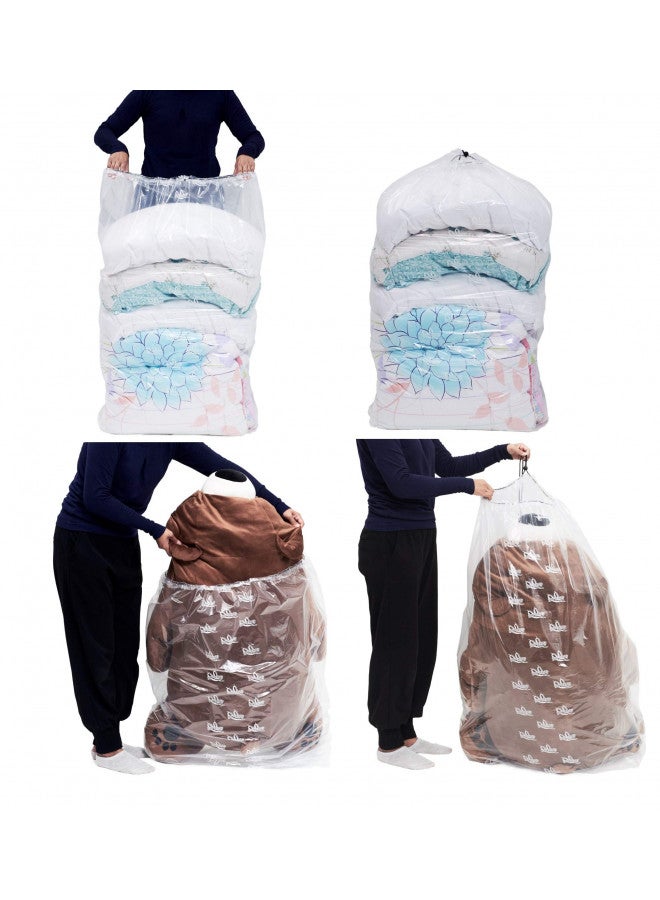 SPICY SERVED Dust Cover Big Plastic Drawstring Bags Multi-Purpose for Storage and Keeping Luggage, Big Dolls, Blankets, Pillows, Suitcase Good for Household Organizing Reusable Set of 4 bags Size S, M, L, XL - Image 2