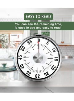 Excefore Magnetic Kitchen Timer Chef Cooking Timer Clock with Loud Alarm No Batteries Required 100% Mechanical Magnetic Backing Exquisite Stainless Steel Body  - Image 2
