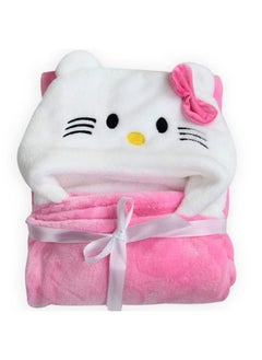 Brandonn Baby Blanket Newborn Pack Of Multi Purpose Wrapper Blanket, Bath Robe Baby Bath Towel For Baby Boys And Baby Girls(0-6 Months, Pink Kitty)  - Image 1