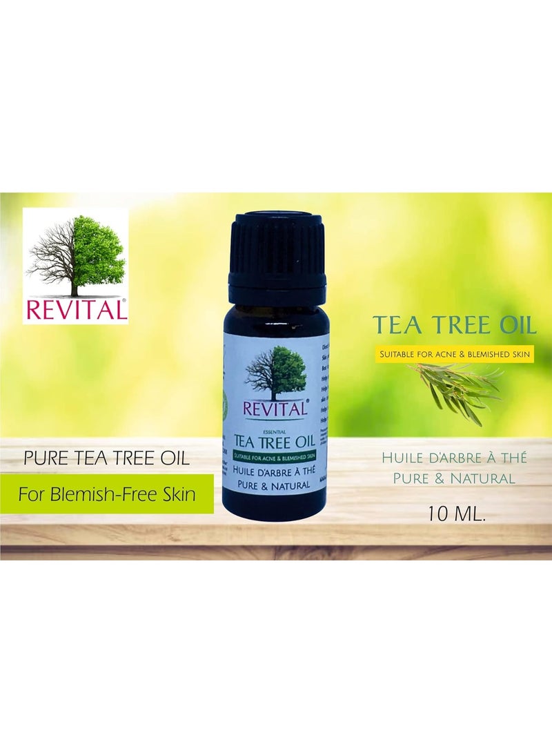 REVITAL Tea Tree Oil | 10ml | 100% Pure & Natural Essential Oil for Skin, Hair, Face, Acne Care | Powerful Antifungal & Antimicrobial Properties | Improves Hair Growth| Glowing Skin - Image 4
