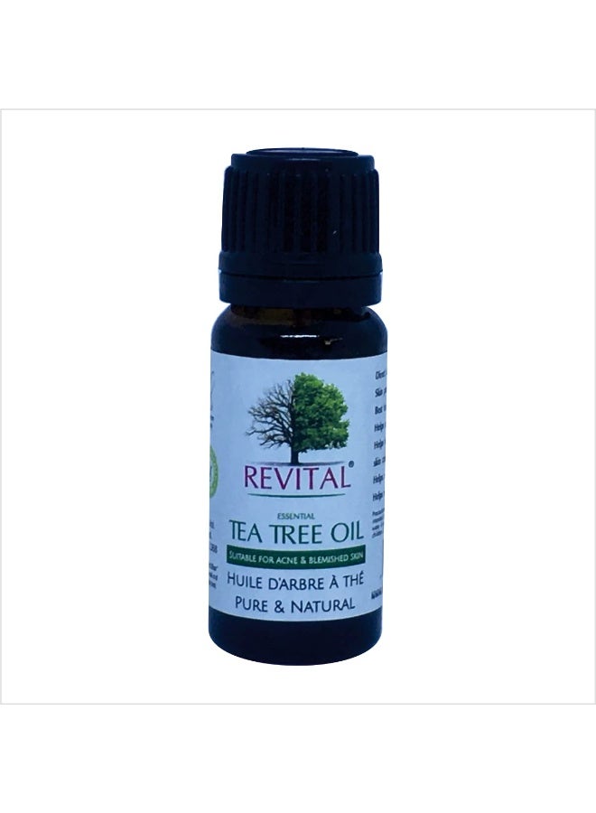 REVITAL Tea Tree Oil | 10ml | 100% Pure & Natural Essential Oil for Skin, Hair, Face, Acne Care | Powerful Antifungal & Antimicrobial Properties | Improves Hair Growth| Glowing Skin - Image 1