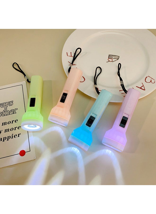 Generic - Handmade Diy Light-emitting Toy Flashlight Convenient Small Fresh Jelly-colored Lighting Flashlight Kindergarten-Color:Flesh Pink-Specifications:Round Head Flashlight - Image 1