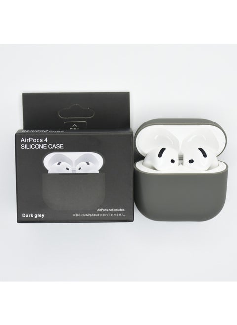 Suitable For Apple Airpods 4 Wireless Bluetooth Headset Silicone Protective Case Anti-fall Storage Bag Liquid Split-Color:Grass Gray-Applicable Models:Airpods 4